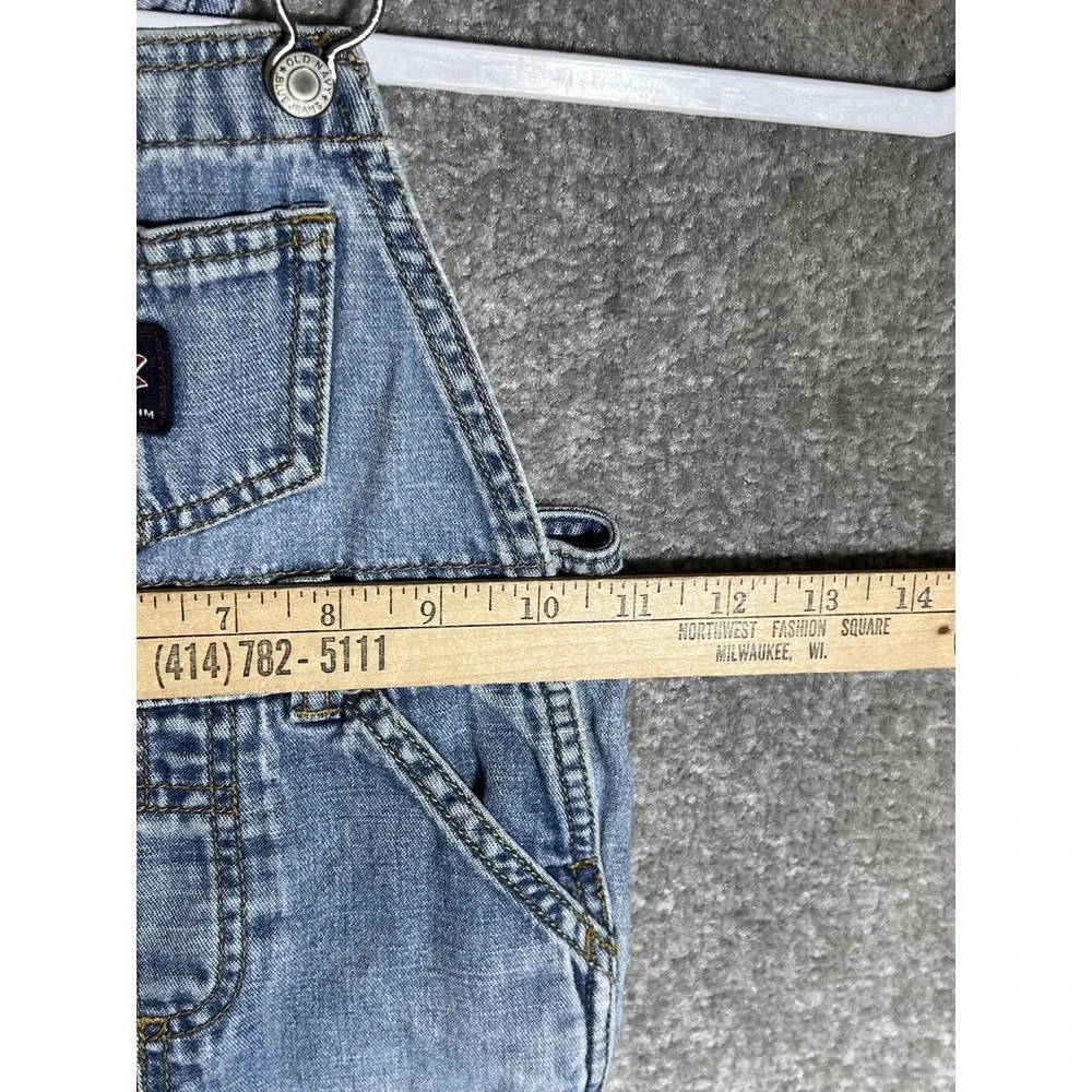 Vintage Y2K Old Navy Baby Denim Overalls Size 18-24 Months Blue Distressed